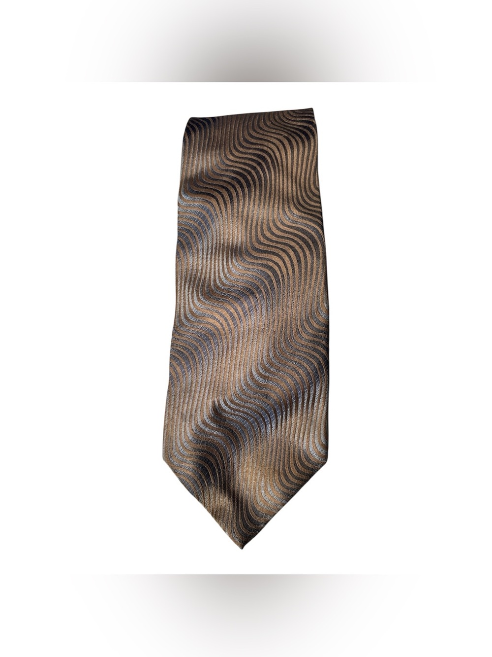 Claiborne Brown and Black Wavy Pattern Men's Tie